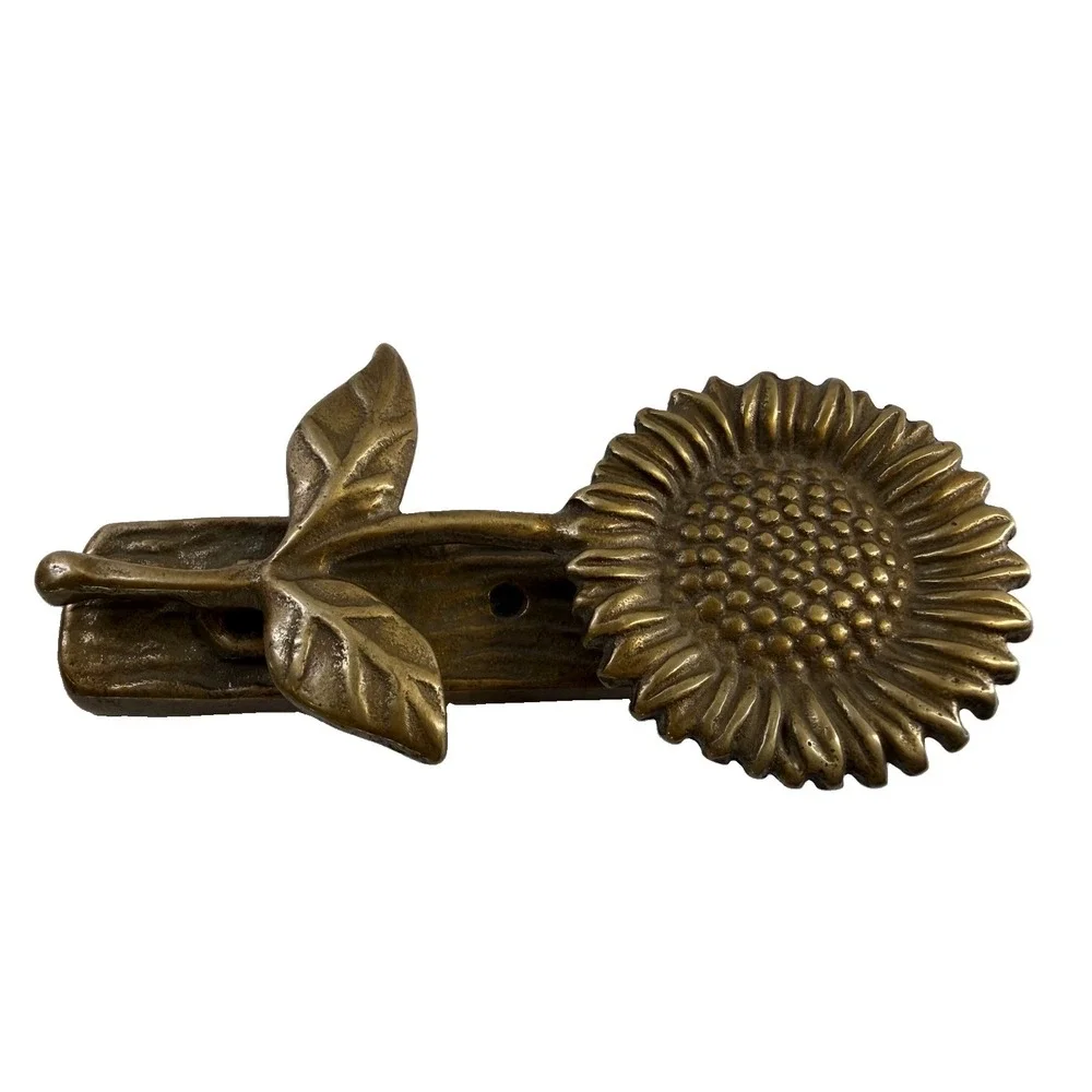 Vintage Solid Brass Sunflower Door Knocker 5.5